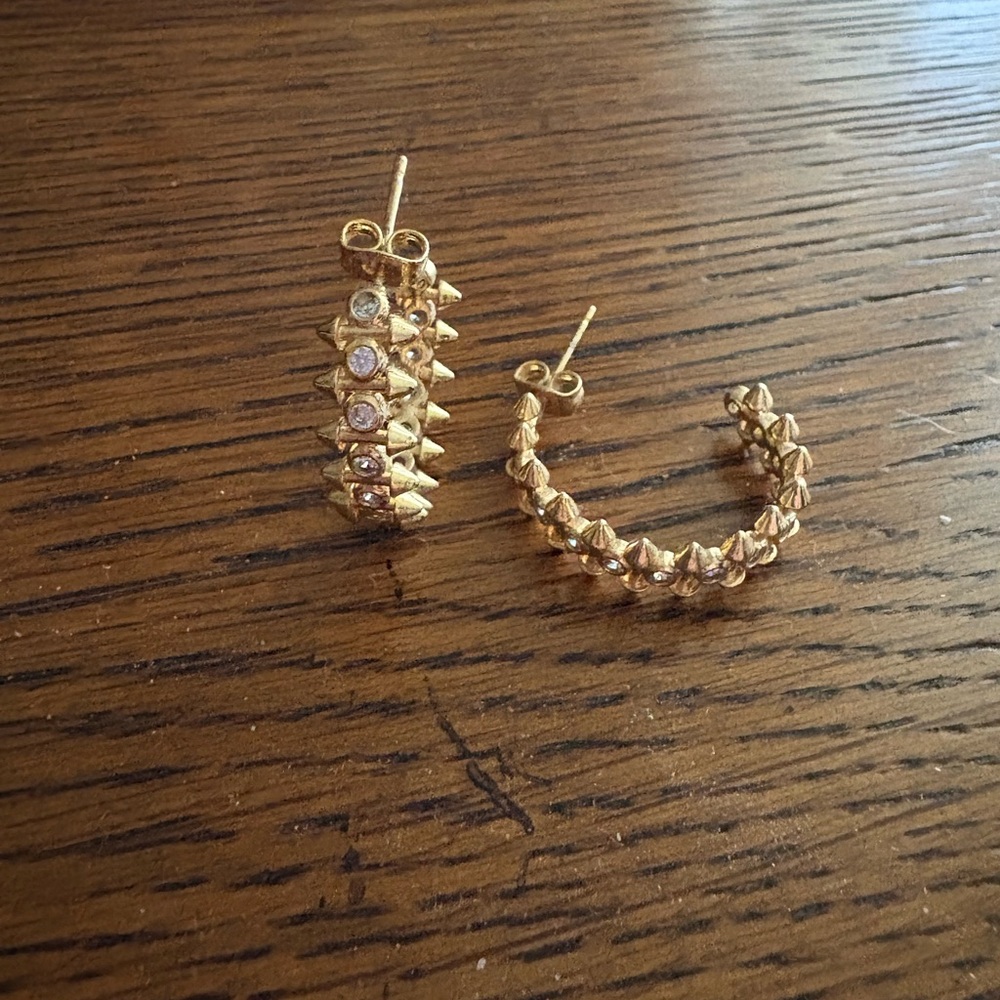 Gold Studded Hoop Earrings